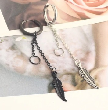 Цепочка-пусет HUGGIE с перьями в стиле панк СТАЛЬ