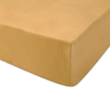Prześcieradło Jersey 160x200 z gumką żółte złote