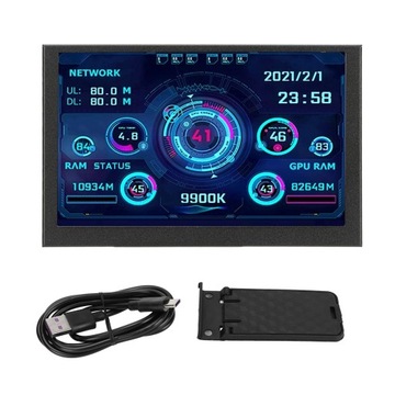 EKRAN DODATKOWY WYŚWIETLACZ 5'' IPS USB MONITOR LCD CPU GPU