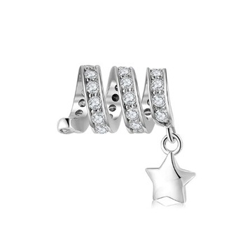 Charms zawieszka Gwiazdka Wężyk Spirala srebro 925