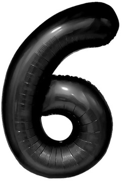 Cyferka Cyfra 6 Sześć 100 Cm Balony Czarna Balon