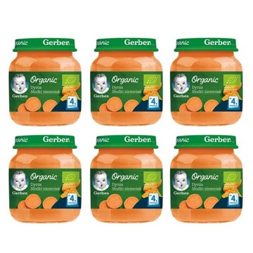 Obiadek Gerber Organic Dynia słodki ziemniak po 4. miesiącu 125 g x 6