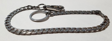 GRUBY ŁAŃCUCH DO SPODNI HIP-HOP, DEWIZKA DO ZEGARKA - SREBRNY