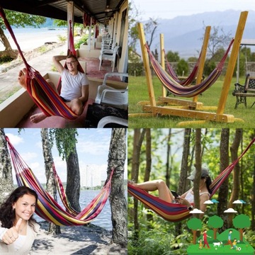БОЛЬШОЙ САДОВЫЙ ГАМАК НА 2 ЧЕЛОВЕКА ТУРИСТИЧЕСКИЙ НА ДВУХ ЧЕЛОВЕК С РЕЛЬСОМ XXL 260x150