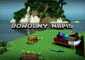 Puzzle MINECRAFT z TWOIM NAPISEM A4/96 EL