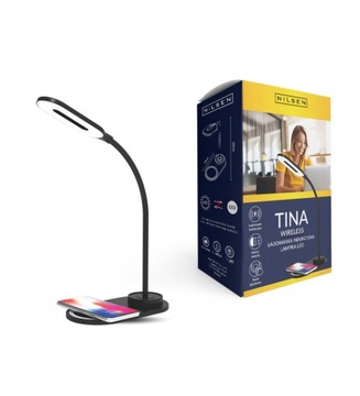 Lampka LED z ładowarką indukcyjną Tina Czarna