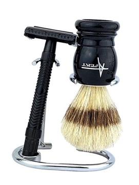 PĘDZEL DO GOLENIA STOJAK MASZYNKA ŻYLETKI ZESTAW