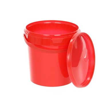 Wiaderko 1L z pokrywką CZERWONE na żywność
