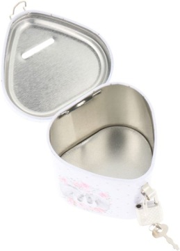 ЗАПИРАЮЩИЙСЯ МЕТАЛЛИЧЕСКИЙ ЯЩИК ДЛЯ ДЕНЕГ С ЗАМКОМ В ВИДЕ СЕРДЦА