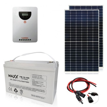 Zestaw solarny elektrownia panele słoneczne 400W MPPT KAMPER DOMEK KEMPING