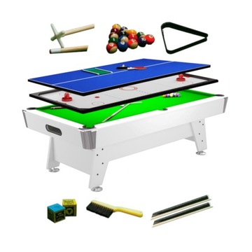 7FT Stół Bilardowy Radley Diamond Pool Biały + Nakładka Cymbergaj-Tenis