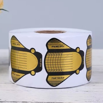 Szablony FORMY do przedłużania paznokci złoto czarne szerokie 100 sztuk