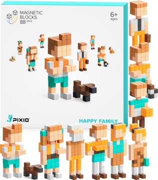 PIXIO KLOCKI MAGNETYCZNE HAPPY FAMILY 88 STORY