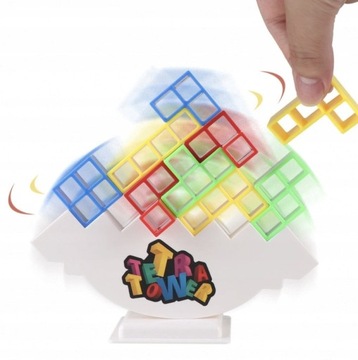 GRA EDUKACYJNA UKŁADANKA TETRA TOWER DLA DZIECI WIEŻA 3D TETRIS