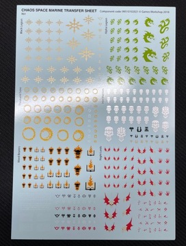 Chaos Space Marines Transfer Sheet 2018 Transfery kalkomanie