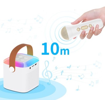БЕСПРОВОДНАЯ МИНИ-КАРАОКЕ-МАШИНА С BLUETOOTH-ДИНАМИКОМ С 2 МИКРОФОНАМИ