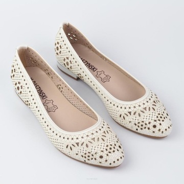 Białe baleriny damskie M.DASZYŃSKI SA151-19 r38