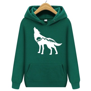 BLUZA Z WILKIEM DAMSKA Z KAPTUREM WILK - M