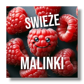 Trwały Baner Reklamowy z Motywem Świeże Malinki, Maliny 100x100cm