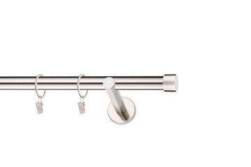 karnisz 240 INOX 2,4 m. srebrny gruby drążek 25 mm