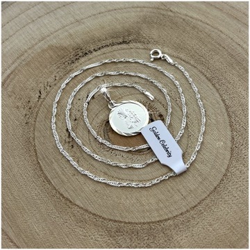 СЕРЕБРЯНАЯ ЦЕПЬ С МЕДАЛИТОЙ PR. 925 СУВЕНИРОВ ПЕРВОГО СВЯТОГО ПРИЧАСТИЯ + БЕСПЛАТНЫЕ ПОДАРКИ