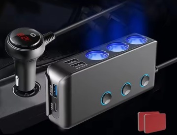 РАСПРЕДЕЛИТЕЛЬ ПРИЖИГАЛКА РАЗДЕЛИТЕЛЬ 12–24 В 3xUSB ЗАРЯДНОЕ УСТРОЙСТВО UBS-C PD