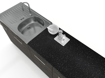 BLAT KUCHENNY PŁYTA LAMINOWANA TOP DO KUCHNI ANDROMEDA CZARNA 45CM