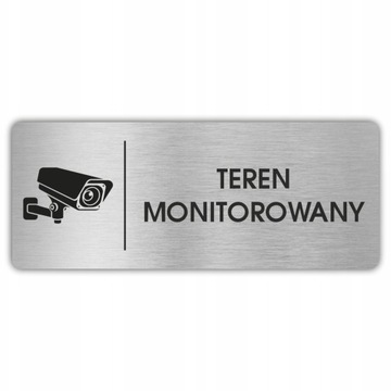 Tabliczka piktogram TEREN MONITOROWANY 20x8 cm