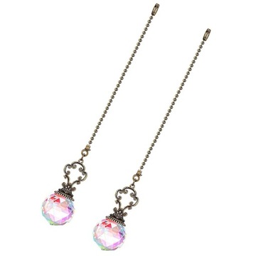 Вентилятор Подвесной светильник Цепочка Хрустальный шар-призма 2 шт.