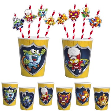 ZESTAW KUBKI + SŁOMKI URODZINOWE - SUPER ZINGS ZESTAW URODZINOWY - 14 szt