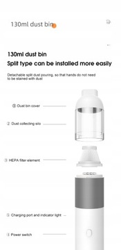 Портативный автомобильный пылесос Xiaomi перезаряжаемый