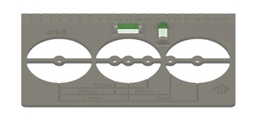 ШАБЛОН ДЛЯ РАЗМЕРА ОТВЕРСТИЙ ТОКОВОЙ КОРОБКИ С УРОВНЕМ LIBELLA