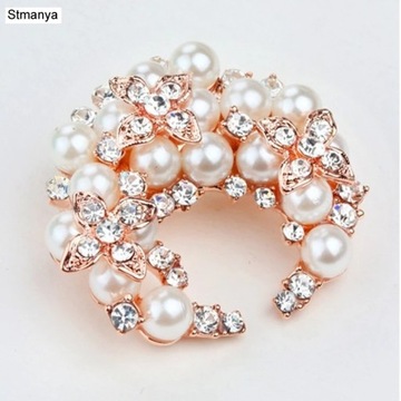 moda krewetki broszki kobiety kryształ pearl