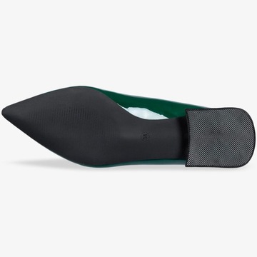 РАСКРАШЕННЫЕ БАЛЕТНИ ЖЕНСКИЕ С ДЕКОРАЦИЕЙ НА НИЗКОМ КАБЛУКЕ, КОЖАНАЯ Стелька 36