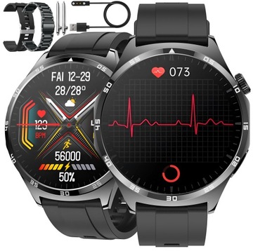 ZEGAREK MĘSKI SMARTWATCH DLA SENIORA EKG POMIAR CUKRU CIŚNIENIE TEMPERATURA