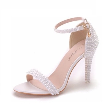 ŚLUBNE SANDAŁY W PERŁY 9cm alladies AS5183