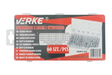 ШТИФТЫ С ГОЛОВКОЙ ЦИЛИНДРА И ОТВЕРСТИЕМ, РАЗМЕРЫ РАЗМЕРОВ НАБОР ШТИФТОВ 60 ​​ШТ.