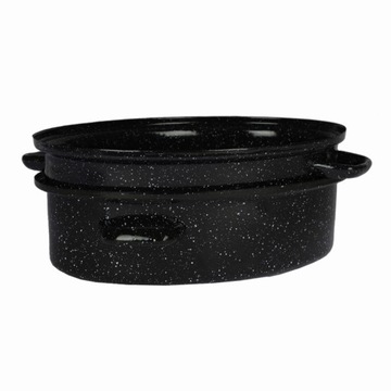 DUŻA BRYTFANNA EMALIOWANA BRYTFANKA GĘSIARKA 5,5 L INDUKCJA + POKRYWA