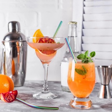 МЕТАЛЛИЧЕСКИЕ СОЛОМИНКИ, НАПИТКИ RAINBOW, 8 шт., 10 элементов.