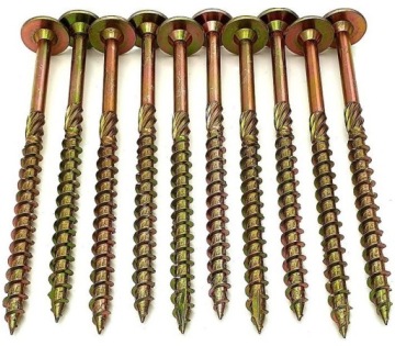 ШУРУРЫ СТОЛЯНЫЕ ПО ДЕРЕву 8х200 TORX ШАЙБА С ПЛАСТИННОЙ ГОЛОВКОЙ DMX 50шт.
