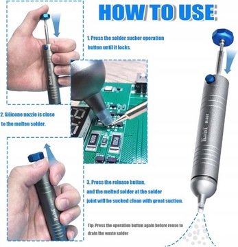 МОЩНЫЙ АЛЮМИНИЕВЫЙ РУЧНОЙ ПАЯЛЬНЫЙ ЭКСТРАКТОР TINN - KAISI K-331 HQ