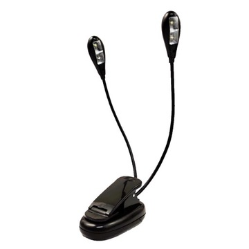 PODWÓJNA LAMPKA DIODY LED USB Z KLIPSEM DO CZYTANIA PRACY BEZPRZEWODOWA