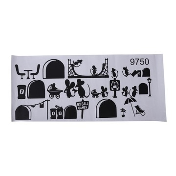 1 Pc czarna mysz naklejki na schody 25x55cm śmie