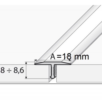 Listwa progowa T A76 profil fugowy 100 cm dąb