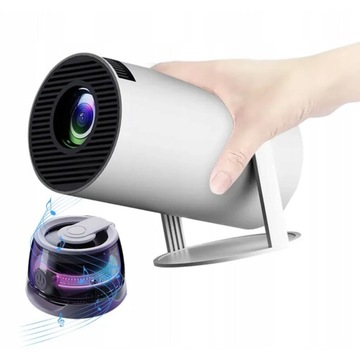 MINI OKRĄGŁY PROJEKTOR 4K, Android 11, Wi-Fi 6, BT 5.0