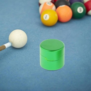 Коробка чашки держателя мела кия для бассейна легкая в использовании зеленого цвета округлой формы алюминиевого сплава