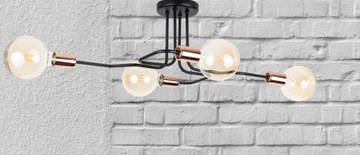 LAMPA NOWOCZESNA LOFT INDUSTRIAL CZARNY PLUS MIEDŹ