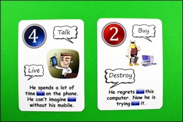 Английская грамматика, герундий/инфинитив, карточки+игра