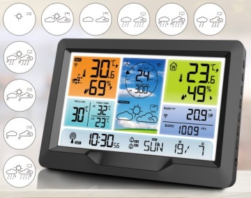 БЕСПРОВОДНАЯ МЕТЕОСТАНЦИЯ ГИГРОМЕТР + ДАТЧИК