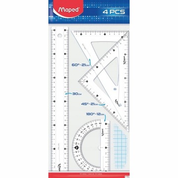 Zestaw Geometryczny Maped Linijka 3 elementy